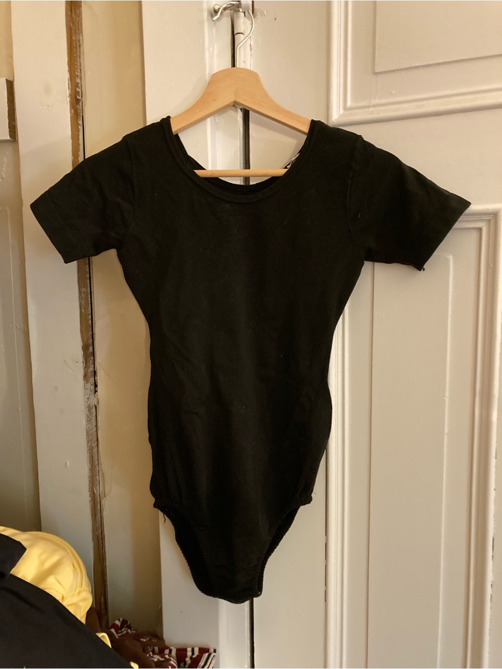 Vintage Danskin Black Short-Sleeve One-Piece Bodysuit
